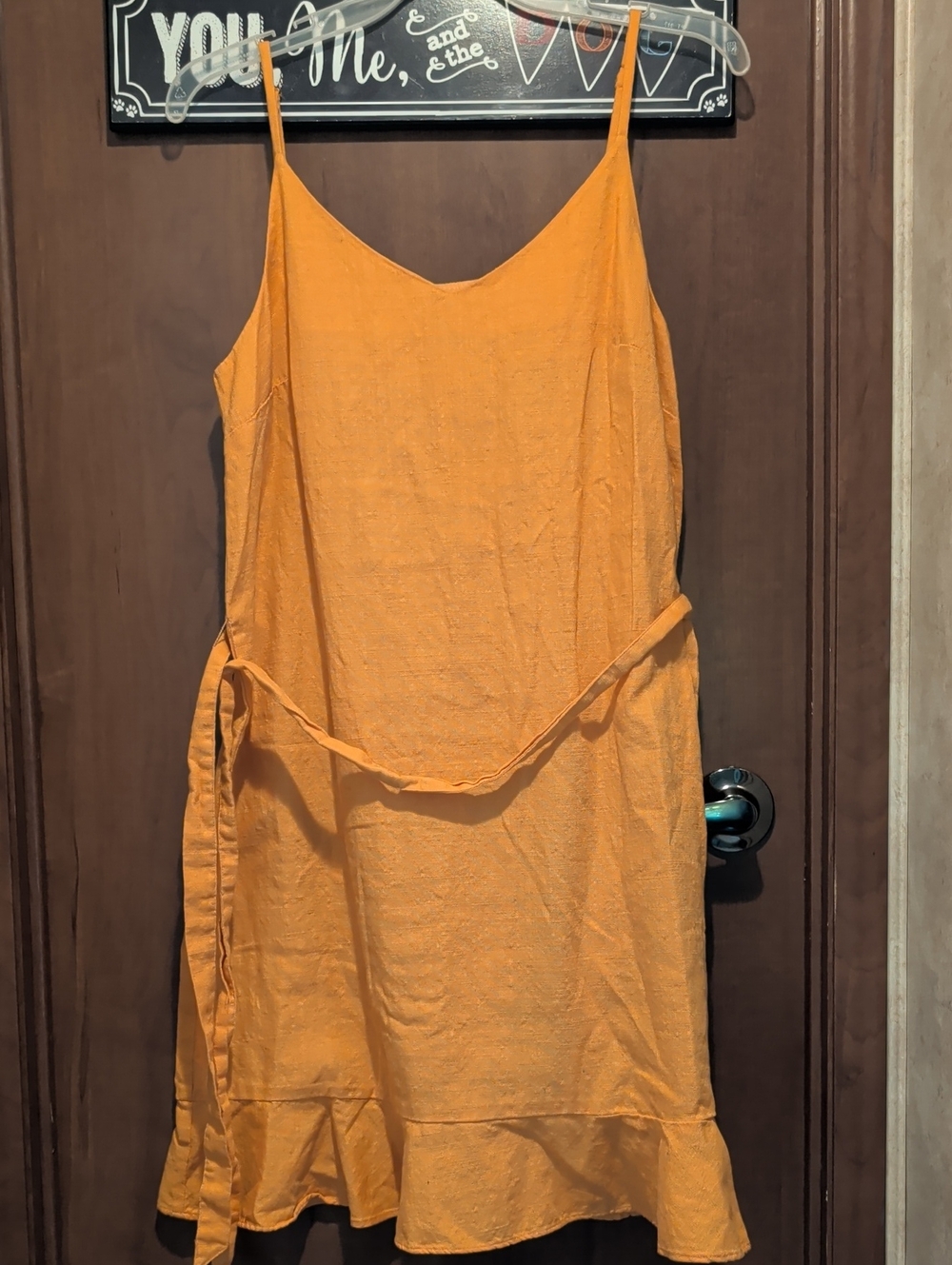 Market & Spruce Orange Cotton Midi Dress